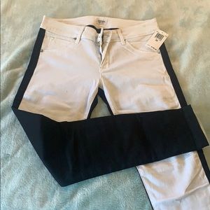Hudson Colin black white denim skinny jeans